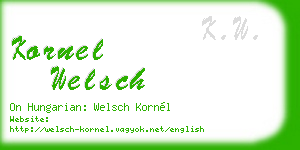 kornel welsch business card